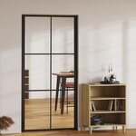 VIDAXL Porte interieure Verre ESG et aluminium 102,5x201,5 cm Noir