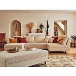 LISA DESIGN Rune - canapé panoramique d'angle droit - 7 places - avec pouf d'appoint - en velours côtelé. Coloris disponibles : Orange, Bleu, Vert, Gris, Beige