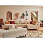 LISA DESIGN Rune - canapé panoramique d'angle droit - 7 places - avec pouf d'appoint - en velours côtelé. Coloris disponibles : Gris, Beige, Bleu, Vert, Orange