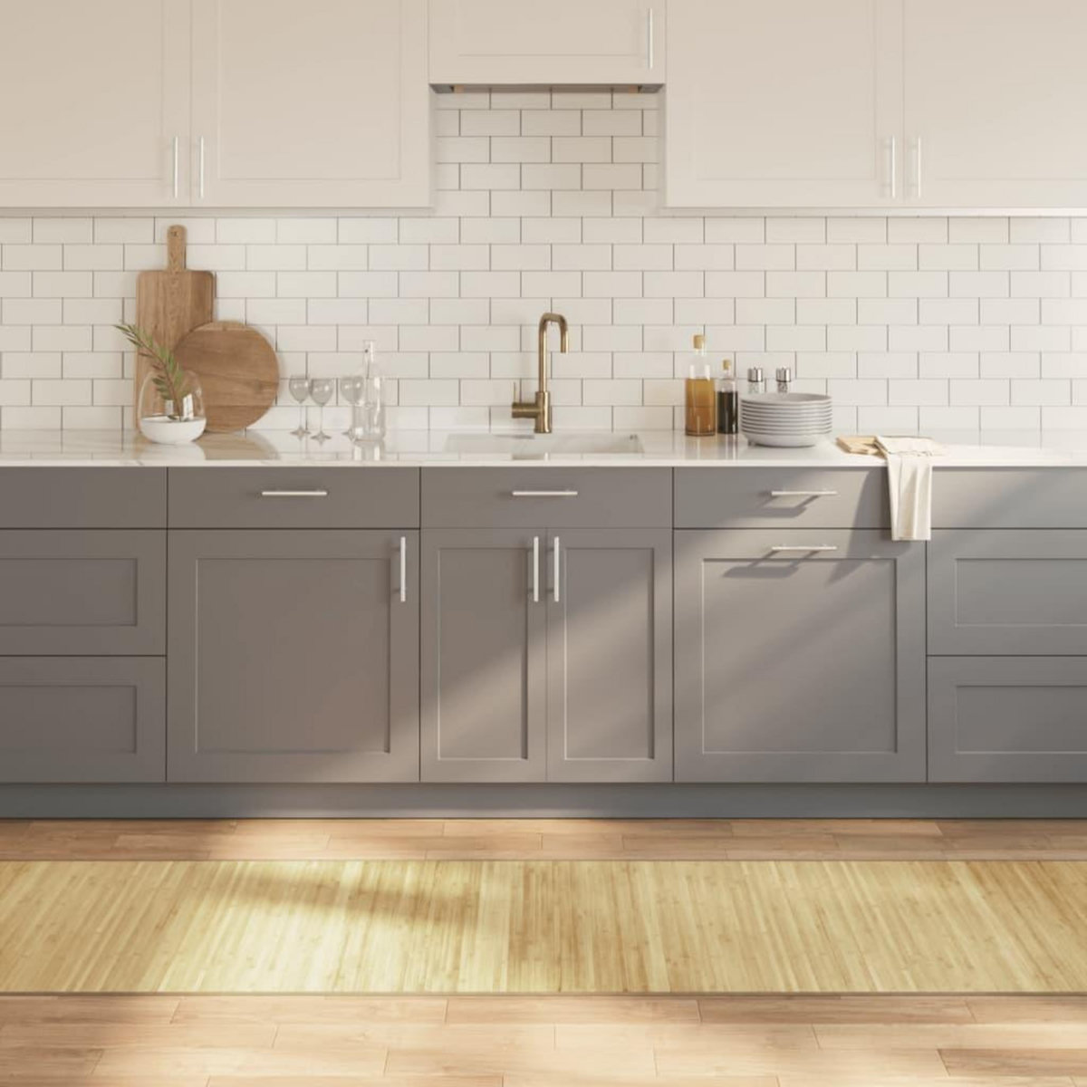 VIDAXL Tapis rectangulaire naturel clair 70x1000 cm bambou