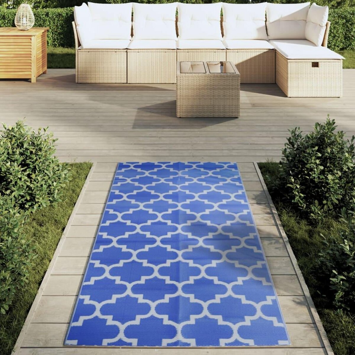VIDAXL Tapis d'exterieur ARAKIL bleu 80x150 cm PP