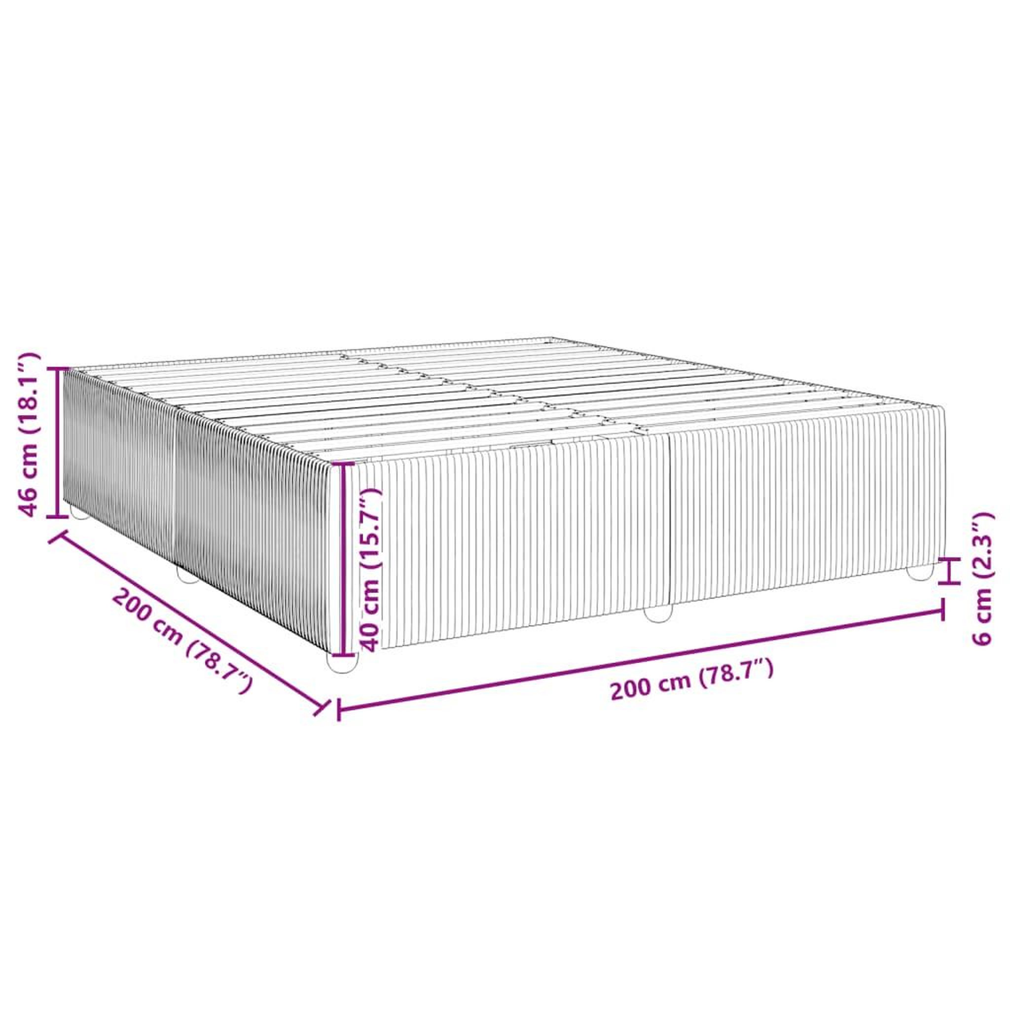 Voir la diapositive 6 : VIDAXL Cadre de lit sans matelas creme 200x200 cm tissu