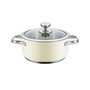 Voir la diapositive 1 : HAGER Casserole haeger Luxe en acier inoxydable beige avec couvercle en verre