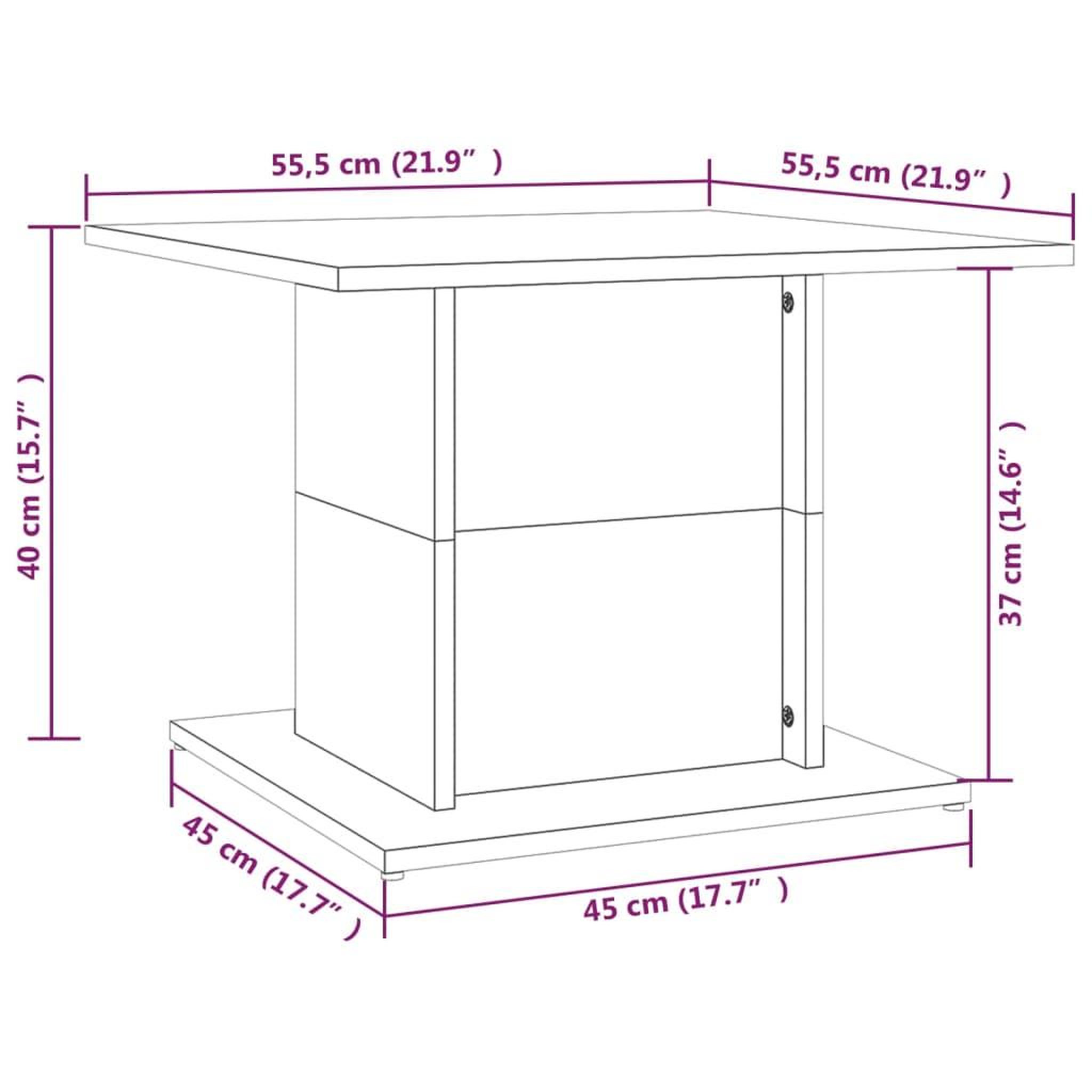 Voir la diapositive 6 : VIDAXL Table basse noir 55,5x55,5x40 cm bois d'ingenierie