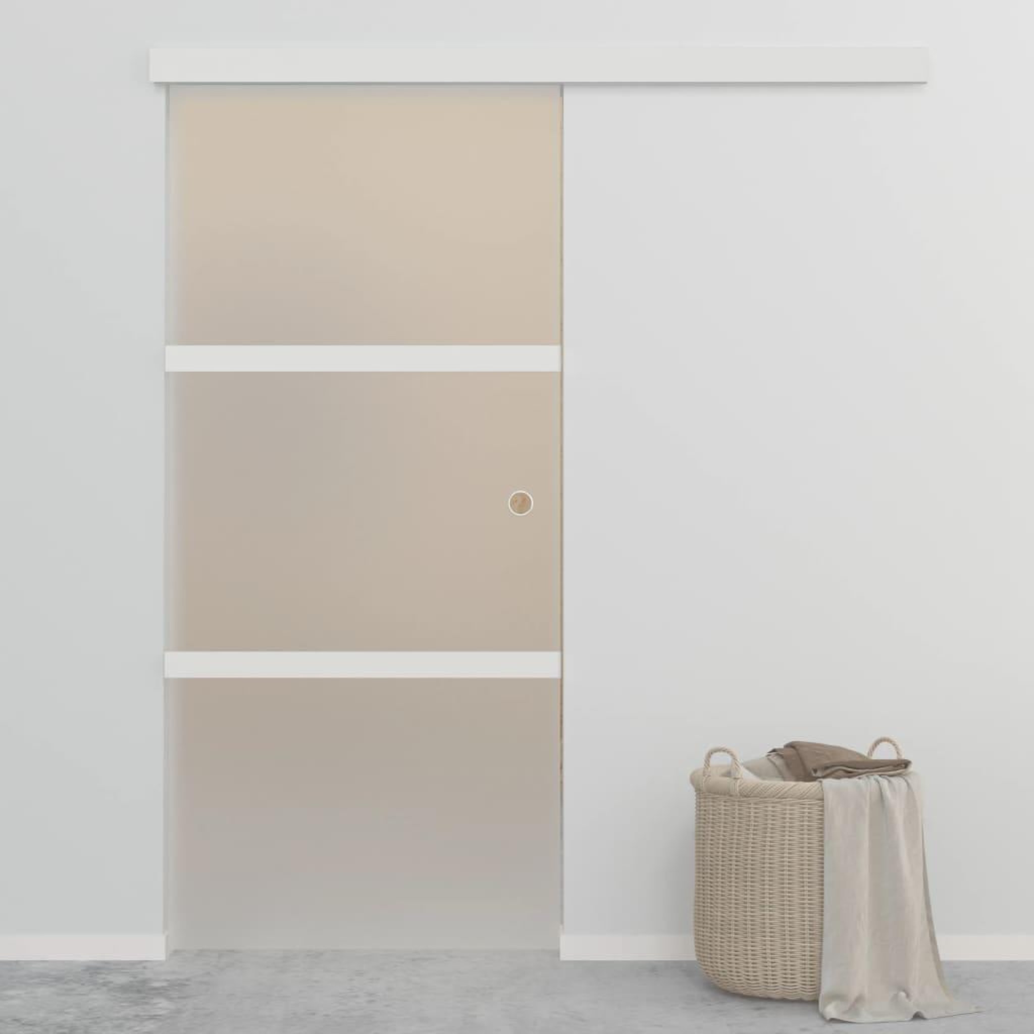 Voir la diapositive 1 : VIDAXL Porte coulissante Verre ESG et aluminium 90x205 cm Argente