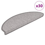 VIDAXL Tapis d'escalier autocollants 30 pcs 65x21x4 cm platine