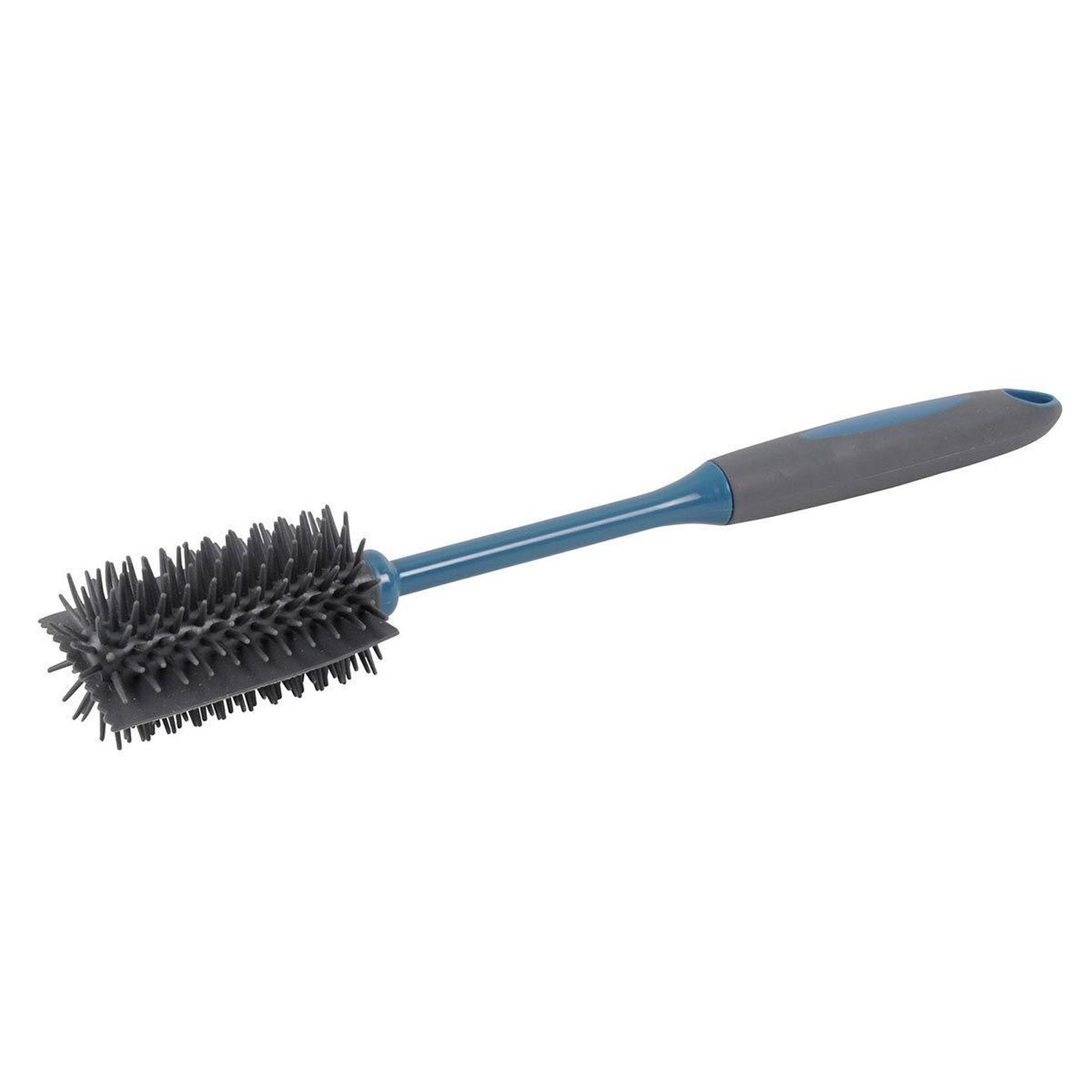 HOMEA Goupillon bouteille  bicolore  26cm anthracite & bleu paon