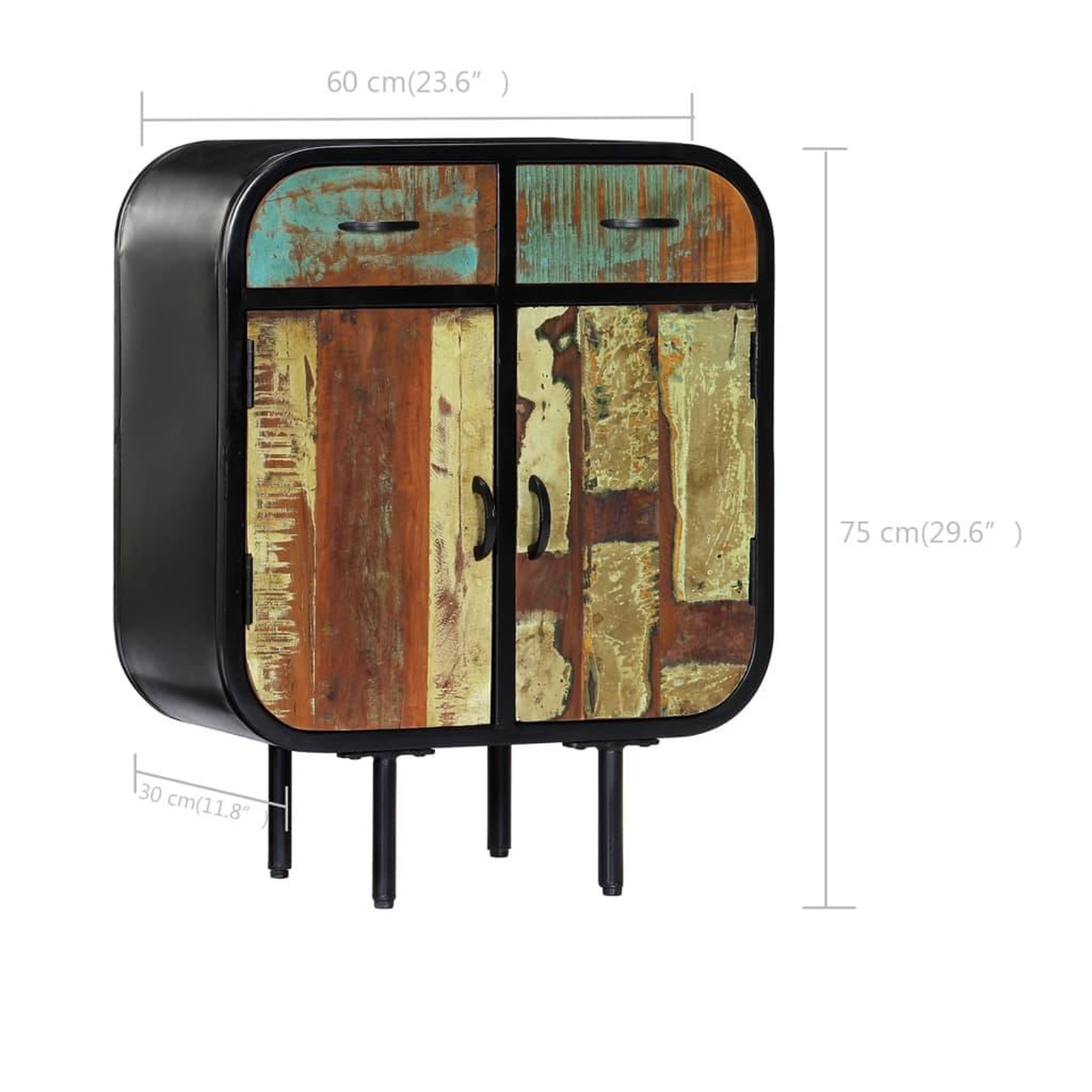 Voir la diapositive 6 : VIDAXL Buffet 60x30x75 cm Bois de recuperation massif