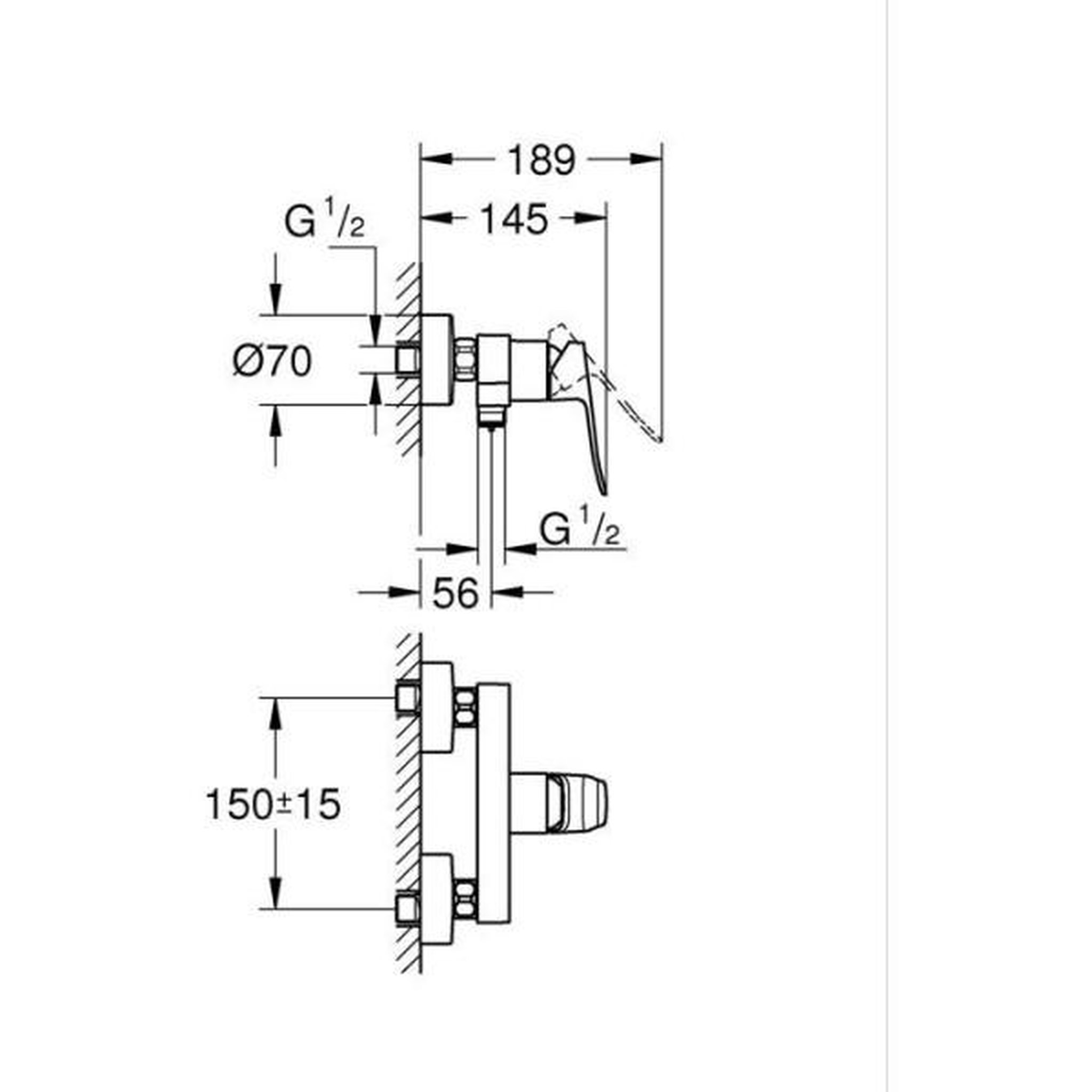 Voir la diapositive 3 : Grohe Mitigeur de douche - grohe dice - chrome