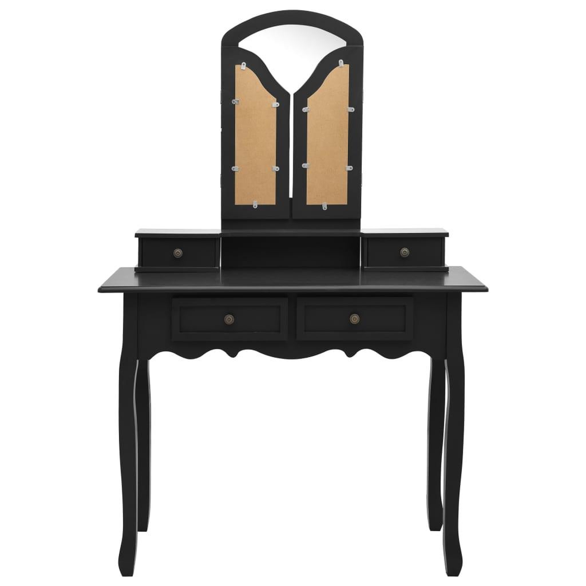 Voir la diapositive 4 : VIDAXL Ensemble de coiffeuse et tabouret Noir 100x40x146 cm Paulownia