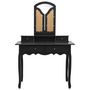 Voir la diapositive 4 : VIDAXL Ensemble de coiffeuse et tabouret Noir 100x40x146 cm Paulownia