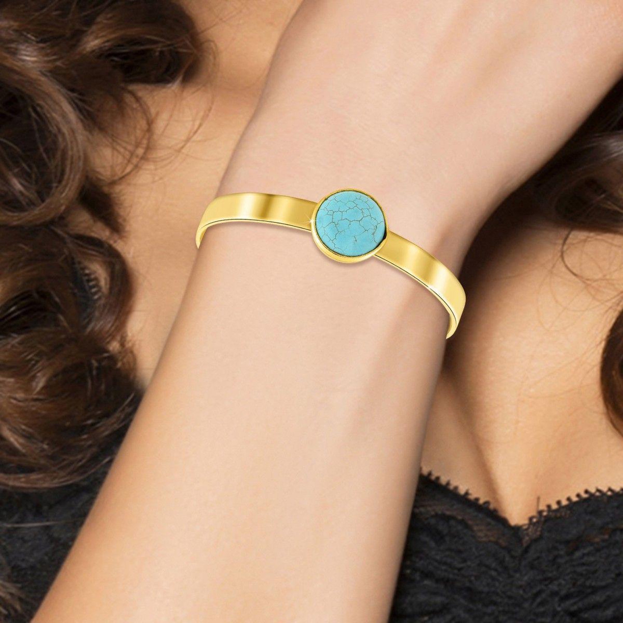 Voir la diapositive 2 : SC BOHEME Bracelet SC Bohème orné d'une pierre turquoise