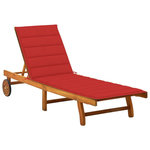 VIDAXL Chaise longue de jardin avec coussin Bois d'acacia solide