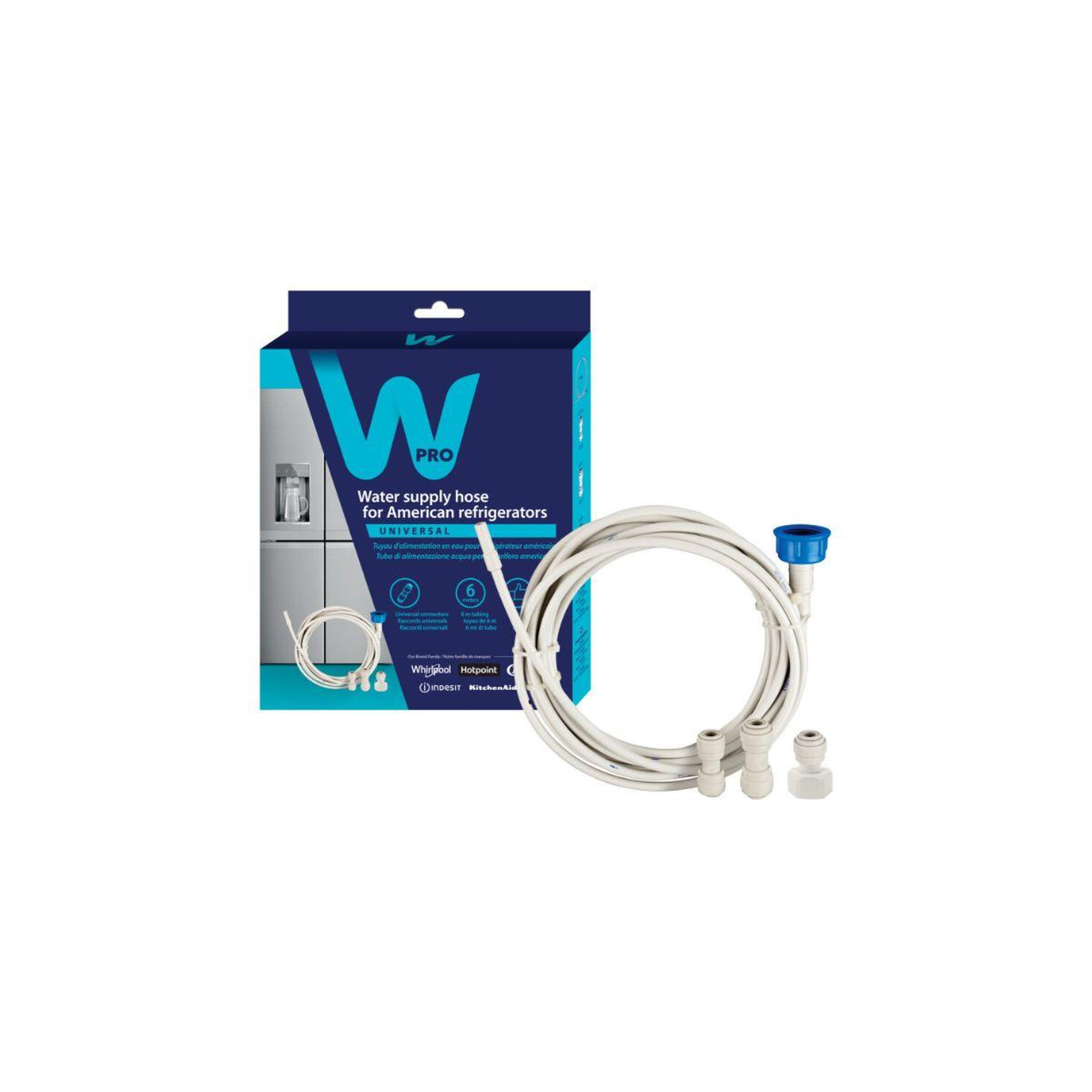 Voir la diapositive 2 : WPRO Tuyau d'alimentation d'eau refrigérateur américain ukt002