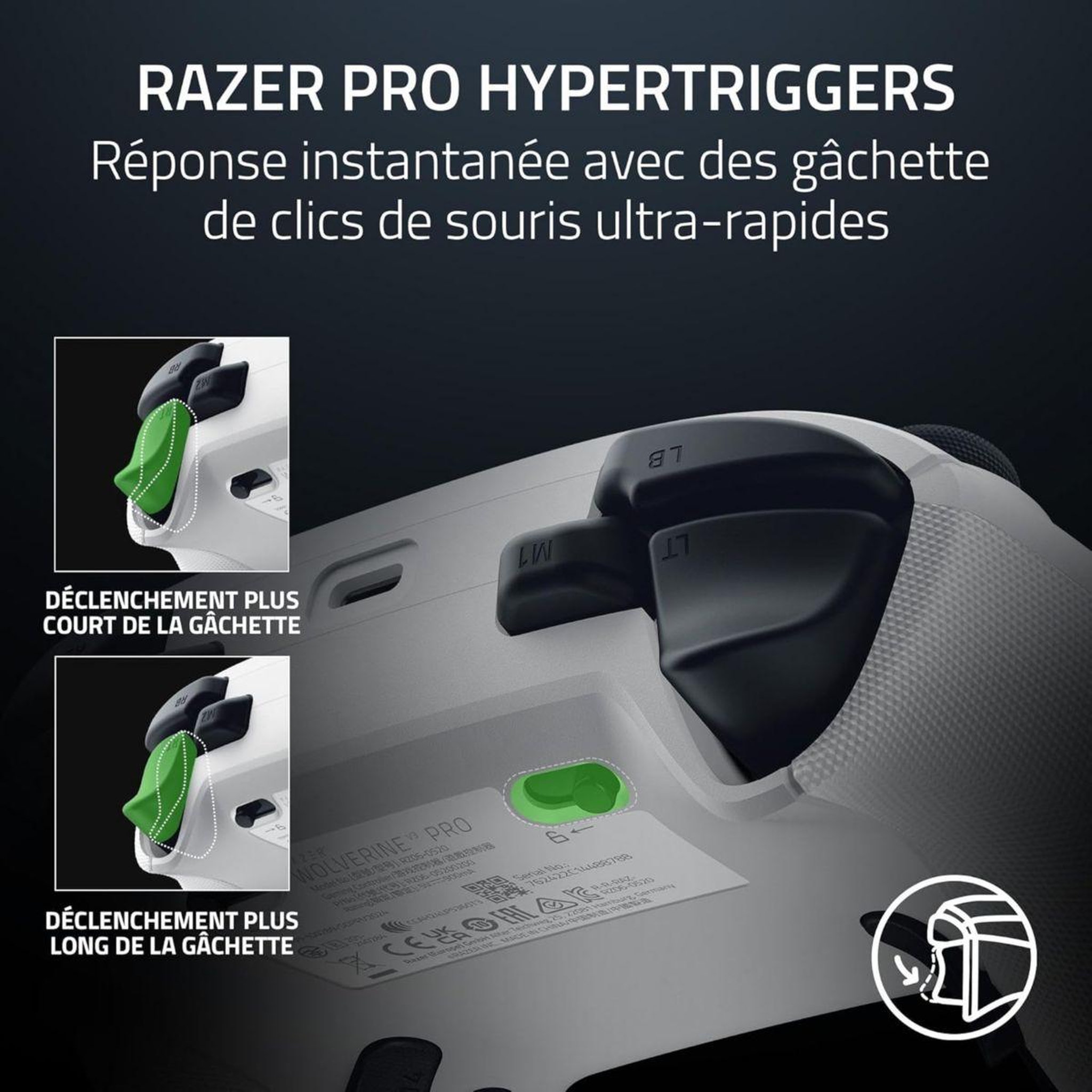 Voir la diapositive 5 : Razer Manette wolverine v3 pro blanche