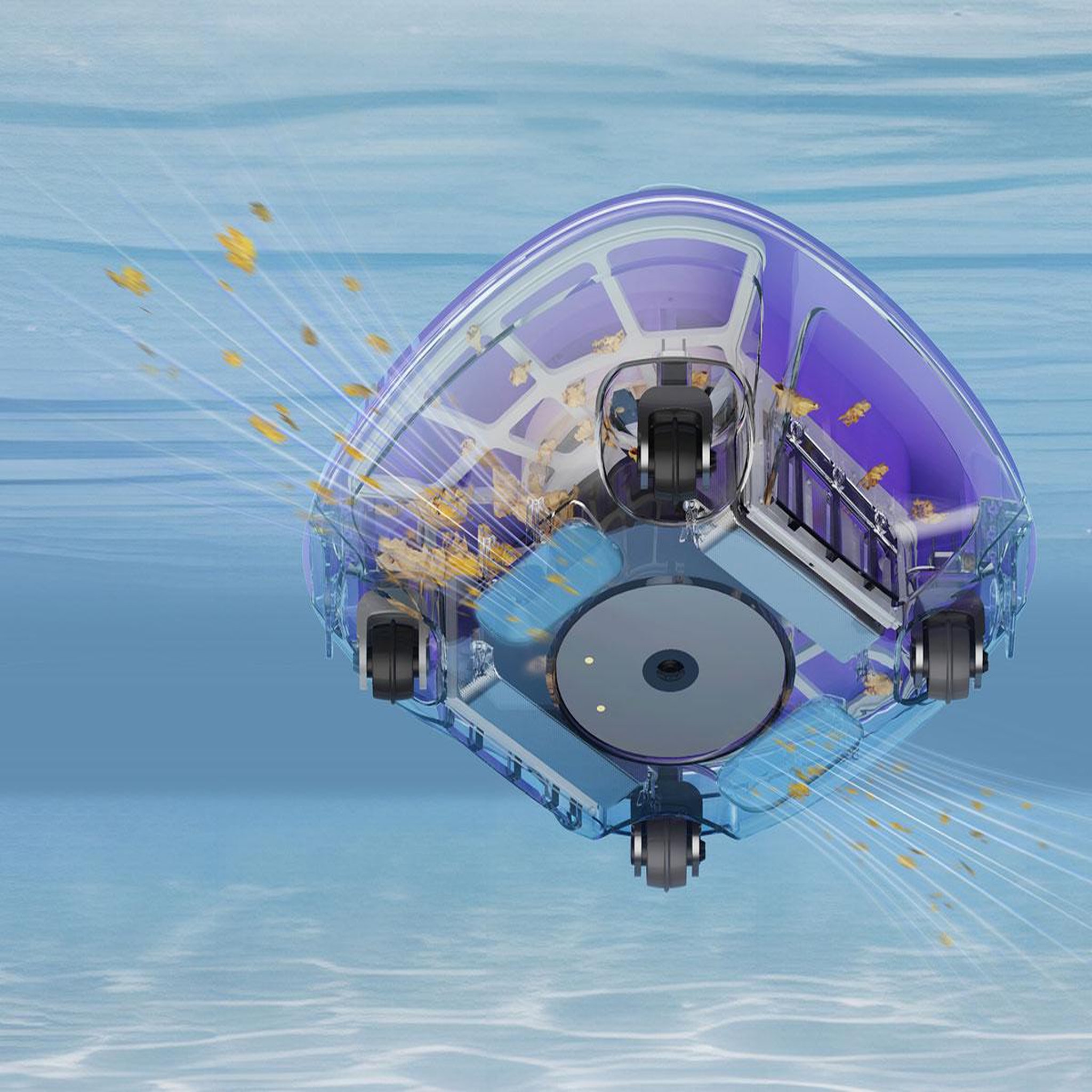 Voir la diapositive 6 : MAYTRONICS Robot aspirateur de piscine sans fil hors sol, piscines jusqu'à 6 mètres, léger, durée de cycle jusqu'à 1h, nettoyage fond uniquement - sonar f1