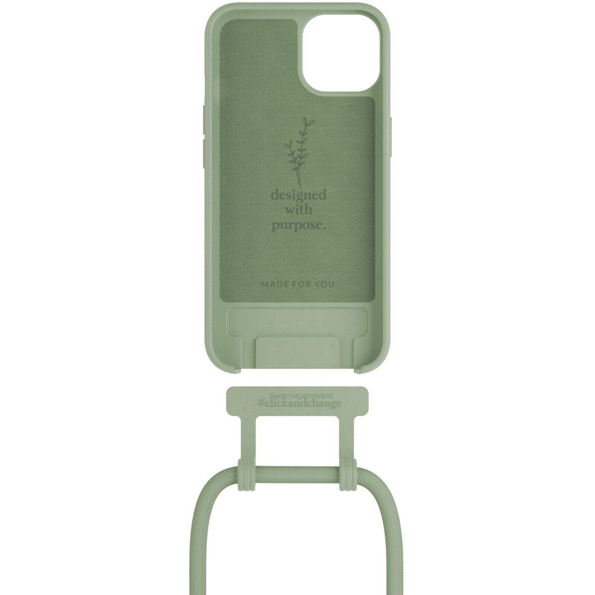 Voir la diapositive 4 : WOODCESSORIES Coque avec cordon iPhone 14 Plus Tour de cou vert