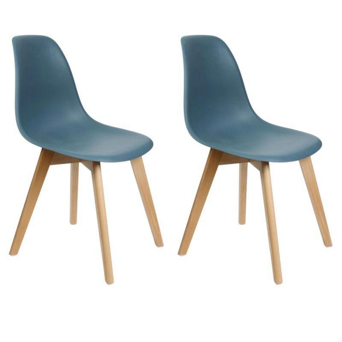 Lot de 6 chaises scandinave en polypropylène et métal Couleur bleu Toilinux