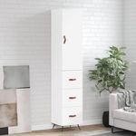 VIDAXL Buffet haut Blanc 34,5x34x180 cm Bois d'ingenierie