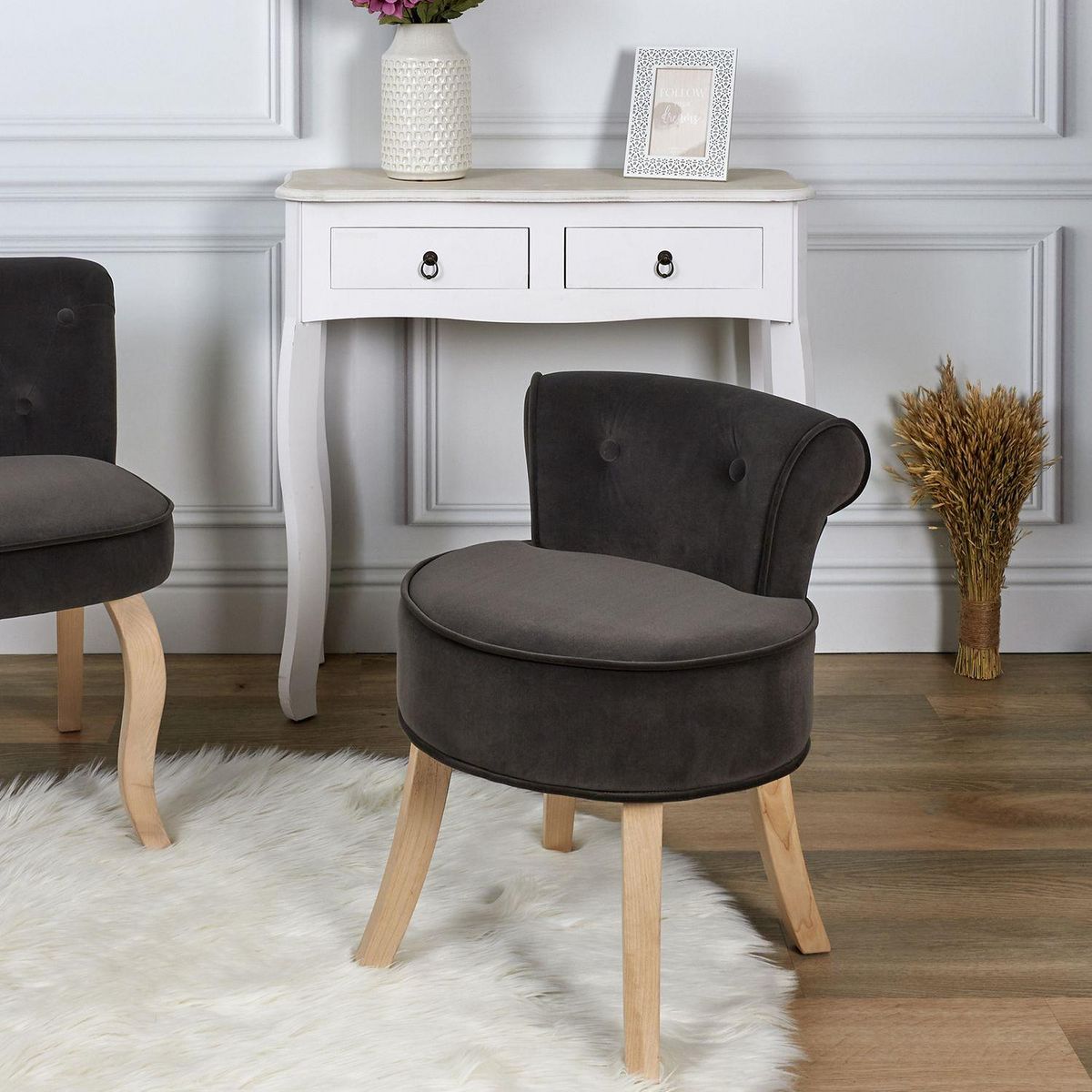 TOILINUX Tabouret Eléonor en velours