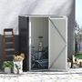 Voir la diapositive 2 : OUTSUNNY Abri de jardin - remise pour outils - cabanon porte verrouillable - dim. 142L x 84l x 189H cm - tôle d'acier anthracite blanc