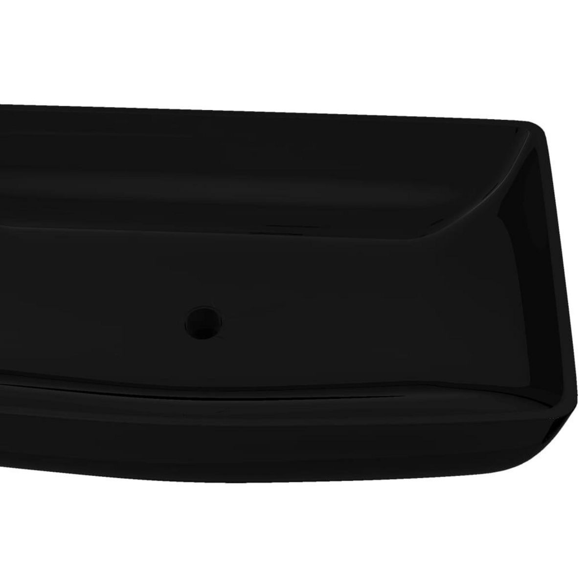 VIDAXL Vasque rectangulaire ceramique Noir pour salle de bain