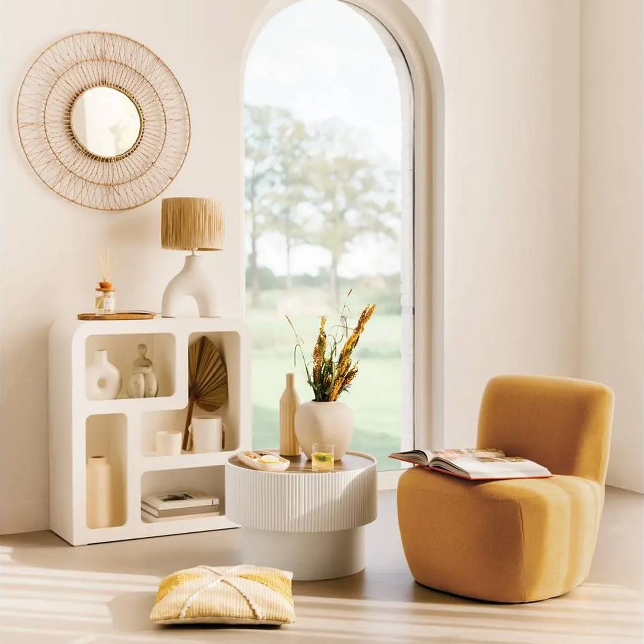 Voir la diapositive 5 : ATMOSPHERA Table basse avec coffre  enola  55cm blanc