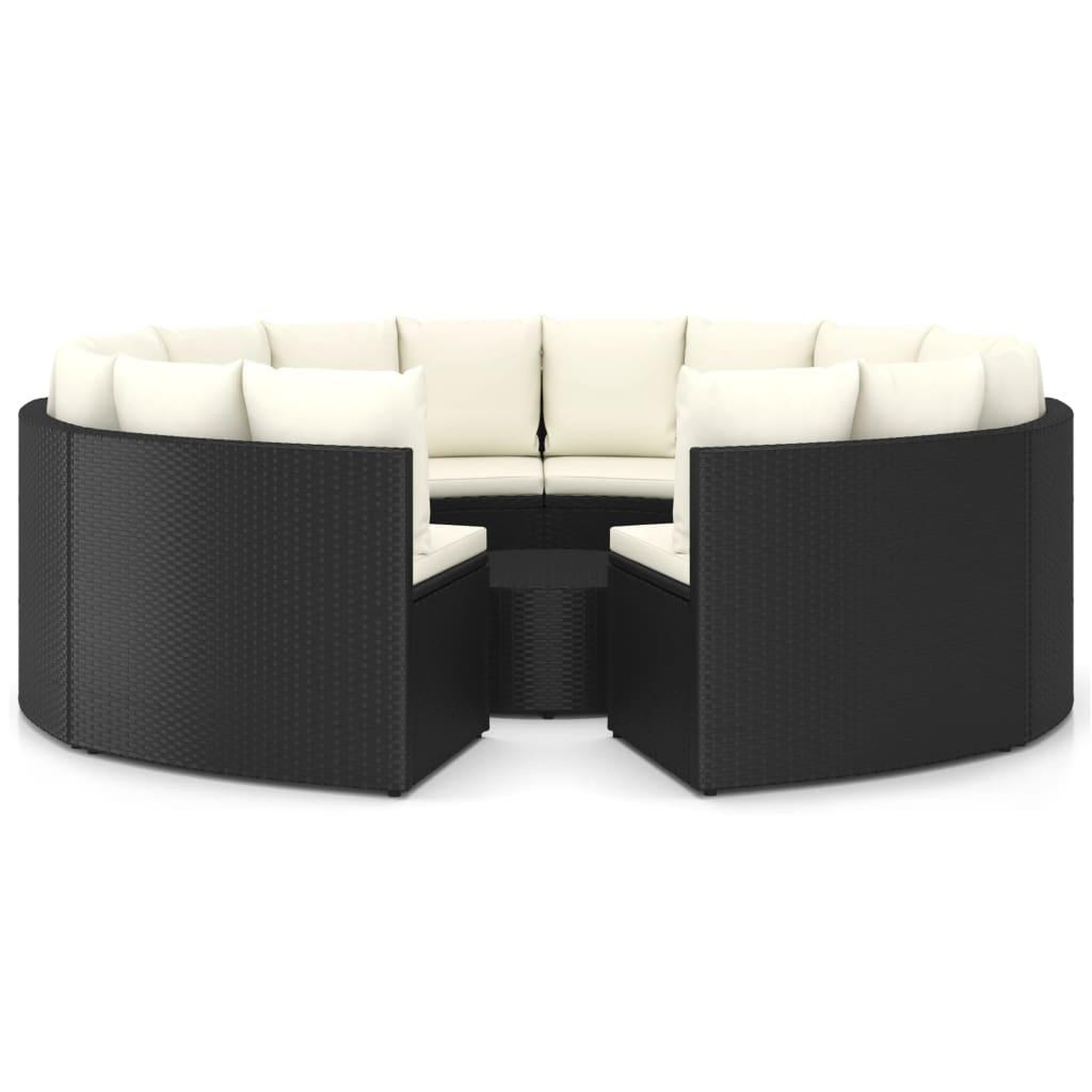 Voir la diapositive 2 : VIDAXL Salon de jardin 9 pcs avec coussins resine tressee noir