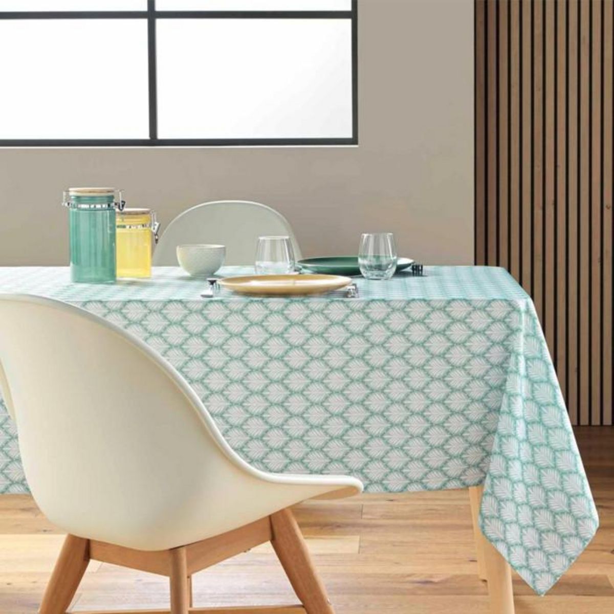 Paris Prix Nappe Antitache Imprimé  Davia  145x240cm Sauge