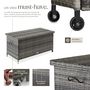 Voir la diapositive 3 : tectake Coffre de jardin pour coussins 270 l, avec tressage en rotin gris