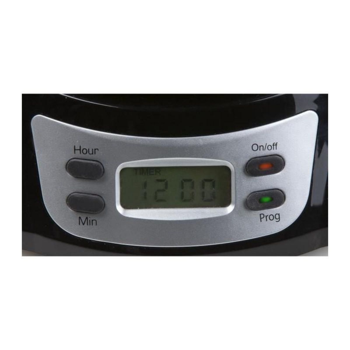 Domo Cafetiere Filtre - DOMO - DO708K - 1000 W - 1,5 L - 12 tasses - Ecran LCD - Minuteur 24 h - Noir et acier inoxydable