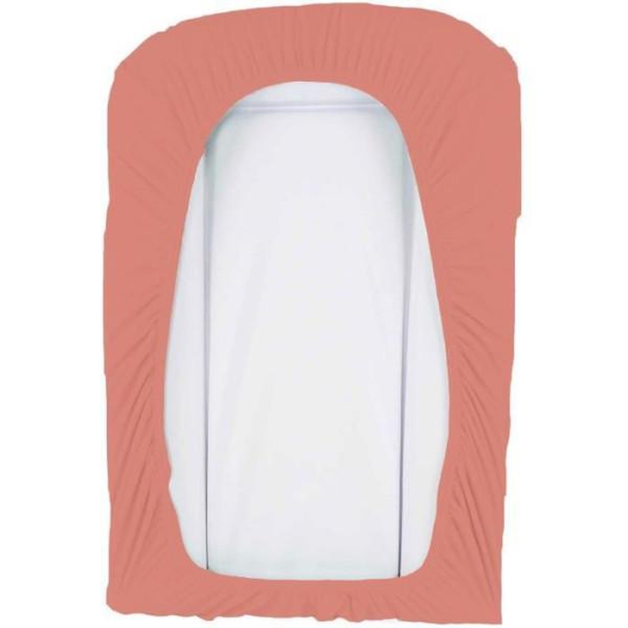 Voir la diapositive 4 : DOMIVA Lot de 2 housses de matelas a  langer en éponge bouclette - Blanc / Terracotta - 50 X 75 cm