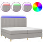 Voir la diapositive 2 : VIDAXL Sommier a lattes de lit matelas et LED Gris clair 200x200 cm