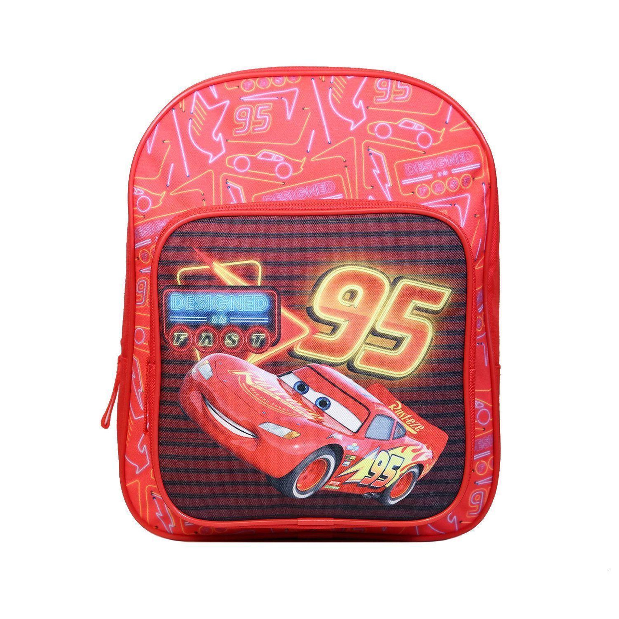 Voir la diapositive 2 : Bagtrotter Sac à dos 31 cm avec poche Disney Cars Voiture Flash McQueen Rouge Bagtrotter