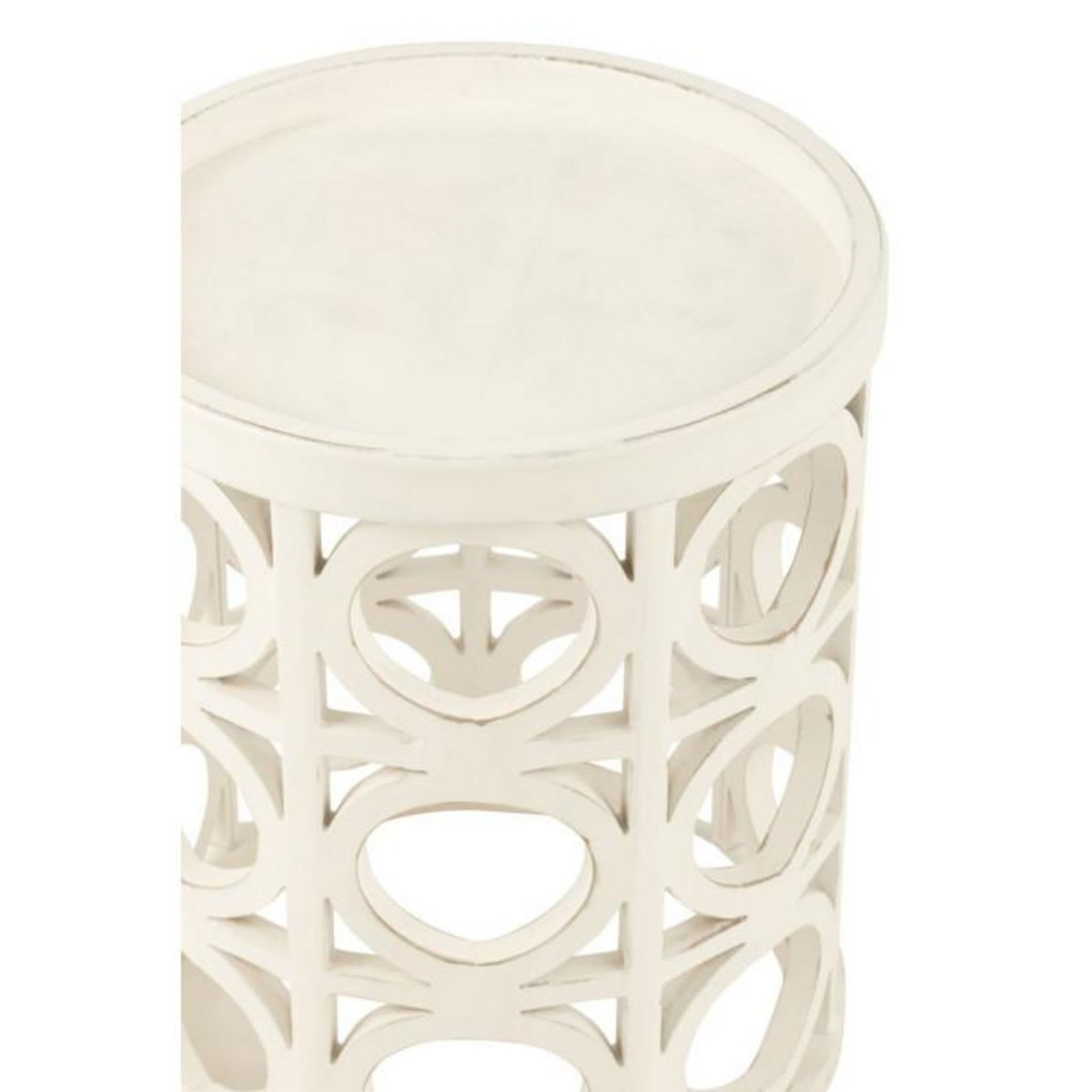 Paris Prix Table d'Appoint Sculptée  Charity  50cm Blanc