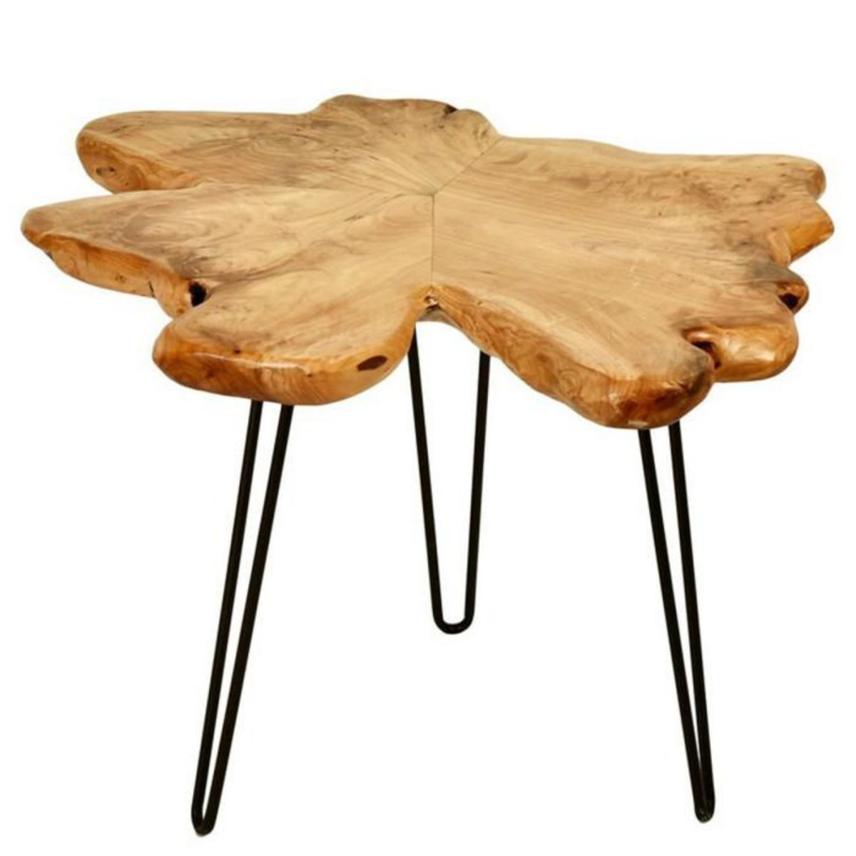 Paris Prix Table d'Appoint en Bois  Woody 410  60cm Naturel