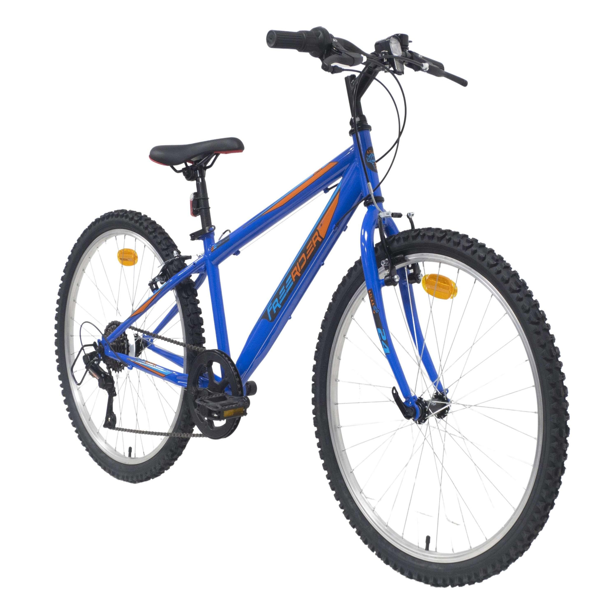 Voir la diapositive 2 : FREERIDER Vélo enfant - VTT 24'' Rigide   Freerider   pour taille de 140 cm à 160 cm - 6 Vitesses - Fourche et cadre rigide en acier - Jantes en aluminium - Freins V-brake