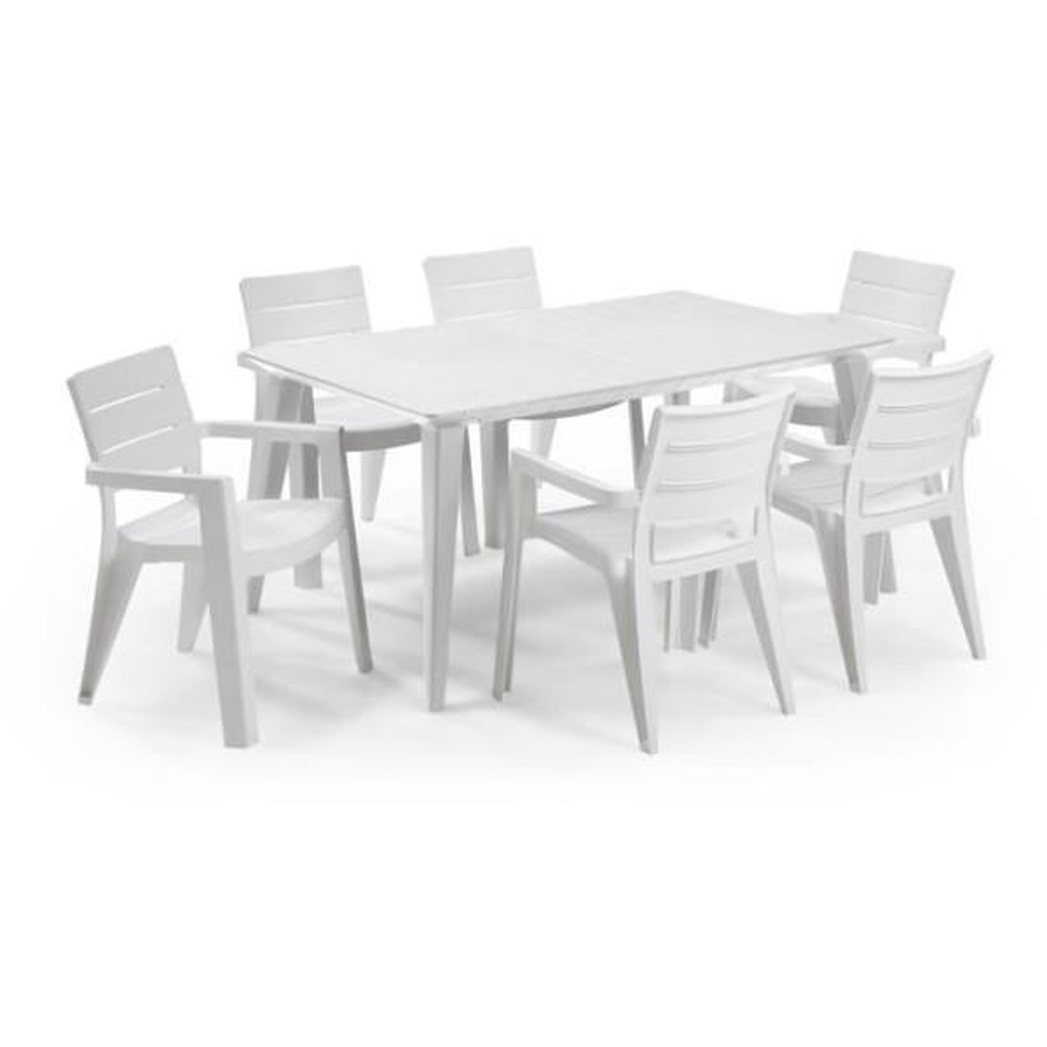 Voir la diapositive 3 : ALLIBERT by KETER Table de jardin - Rectangulaire - Coloris : blanc - En résine - 6 personnes - LIMA - Allibert by KETER