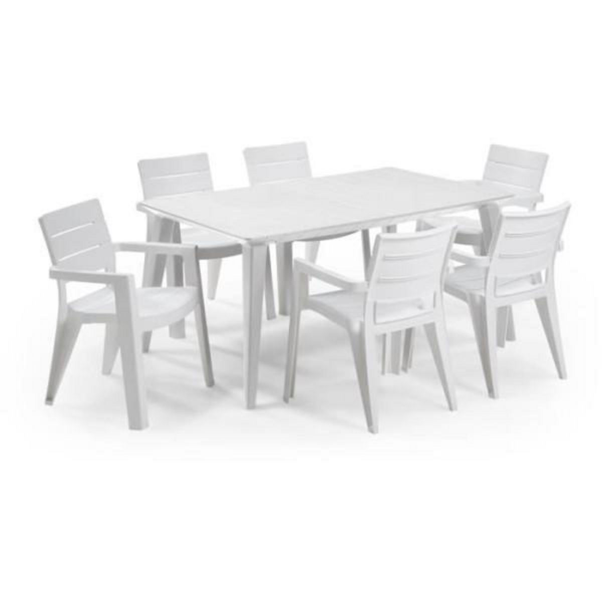 ALLIBERT by KETER Table de jardin - Rectangulaire - Coloris : blanc - En résine - 6 personnes - LIMA - Allibert by KETER