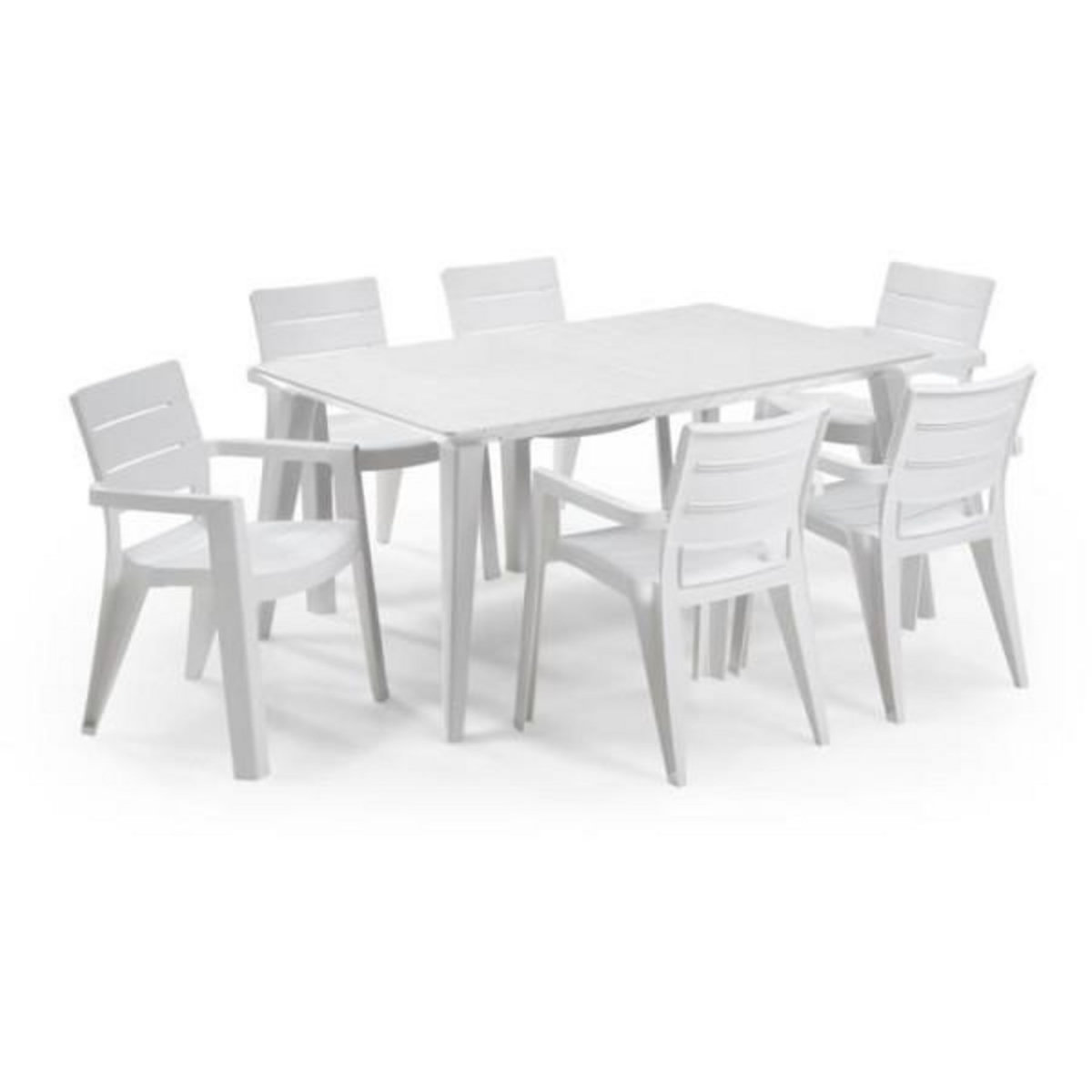 ALLIBERT by KETER Table de jardin - Rectangulaire - Coloris : blanc - En résine - 6 personnes - LIMA - Allibert by KETER