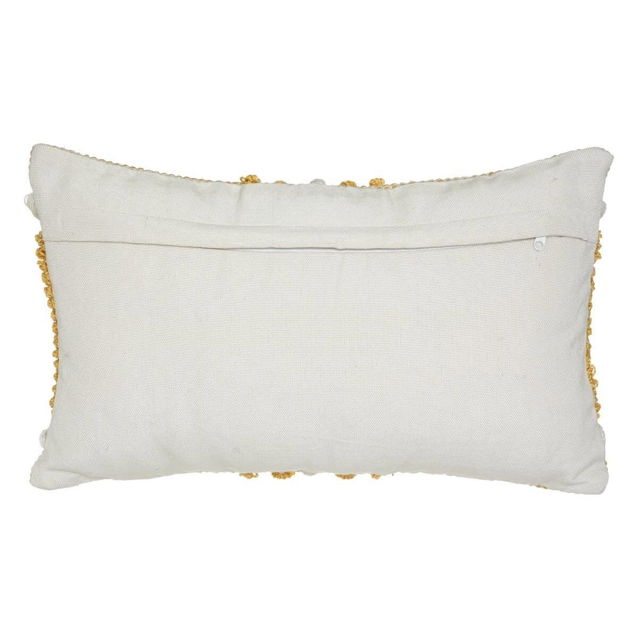 Voir la diapositive 2 : ATMOSPHERA Coussin déco à pompons  row  30x50cm ocre