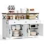 Voir la diapositive 1 : MERAX Buffet de cuisine 4 portes 3 tiroirs - 140 cm blanc mdf