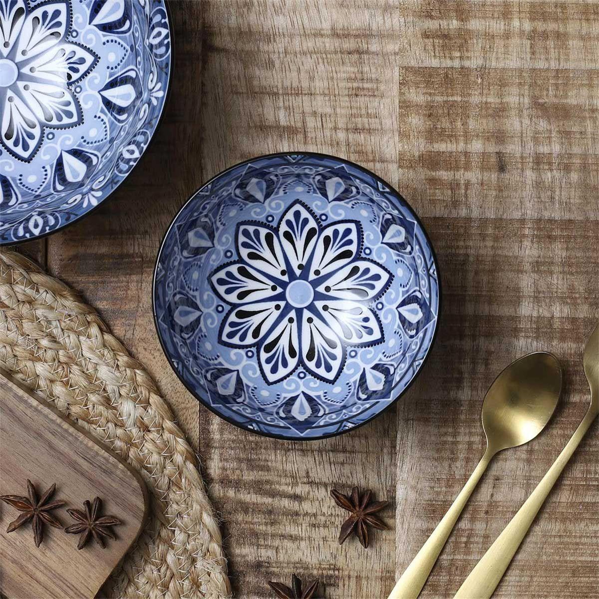 Voir la diapositive 4 : The Home Deco Factory Lot de 6 bols en porcelaine  jaipur  22cl bleu
