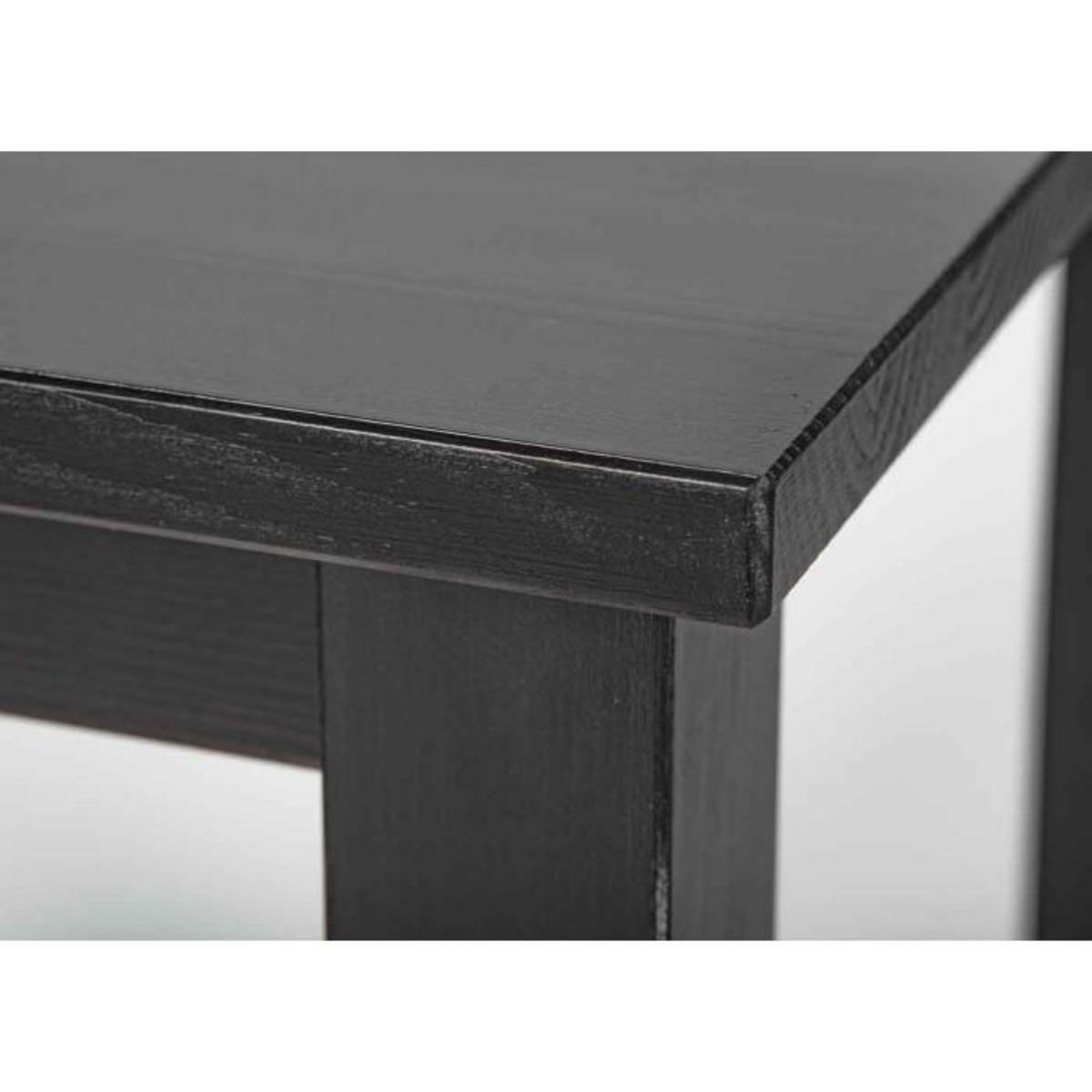 Paris Prix Table d'Appoint en Bois Massif  Lito  55cm Noir Laqué