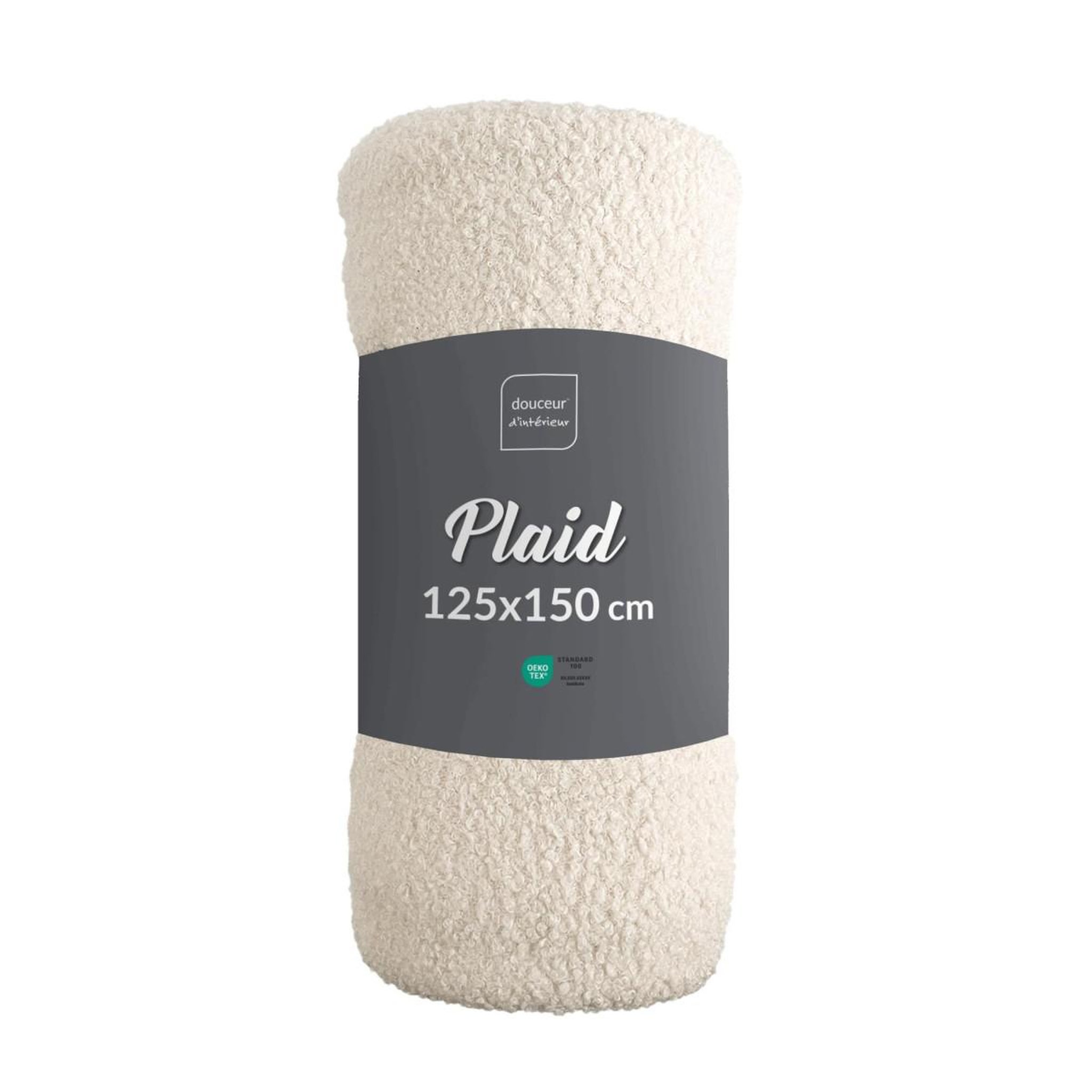 Voir la diapositive 6 : Douceur d'Intérieur Plaid bouclette  wooly  125x150cm naturel
