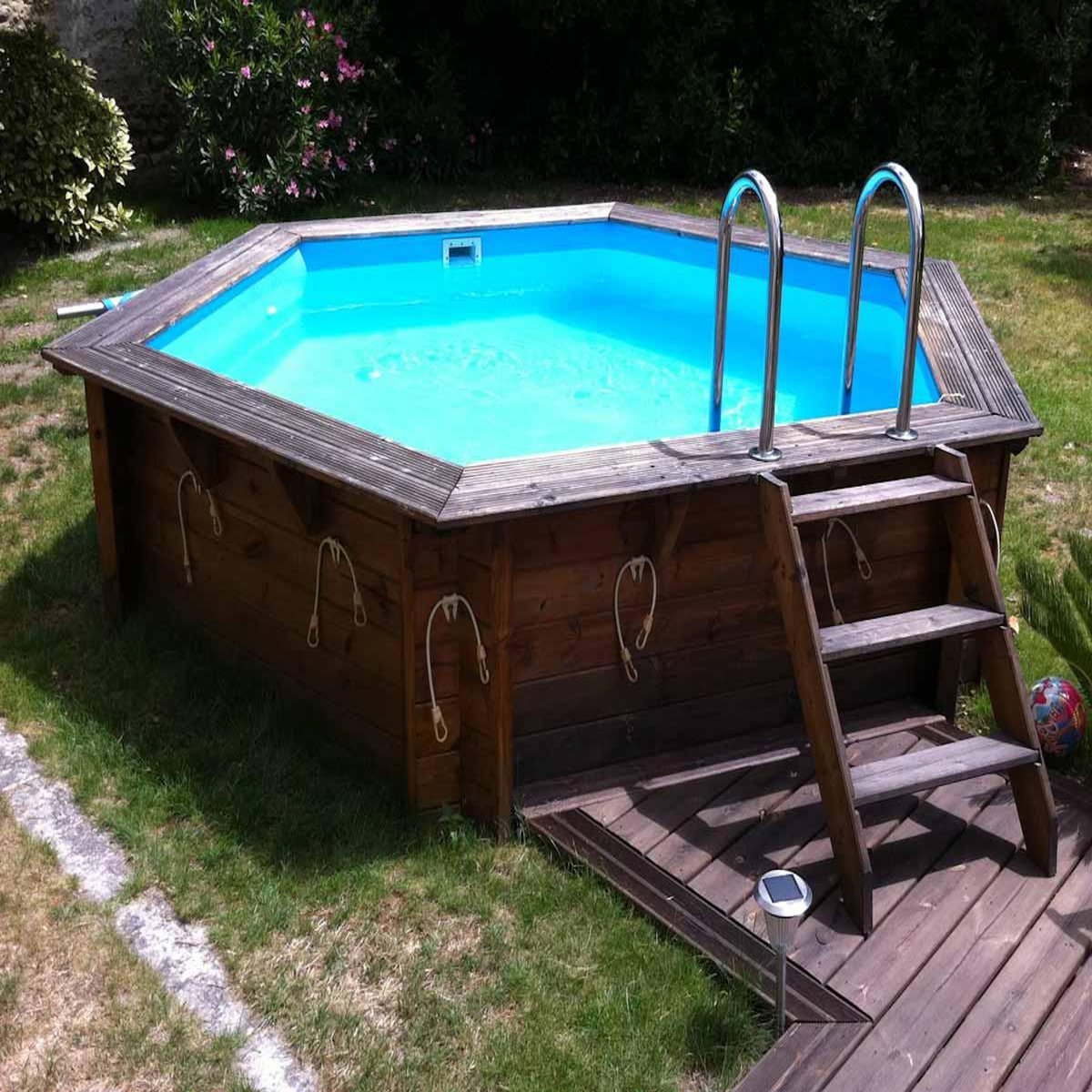 Ubbink Piscine bois Sunwater 4,10 x 1,20 m liner bleu - Ubbink