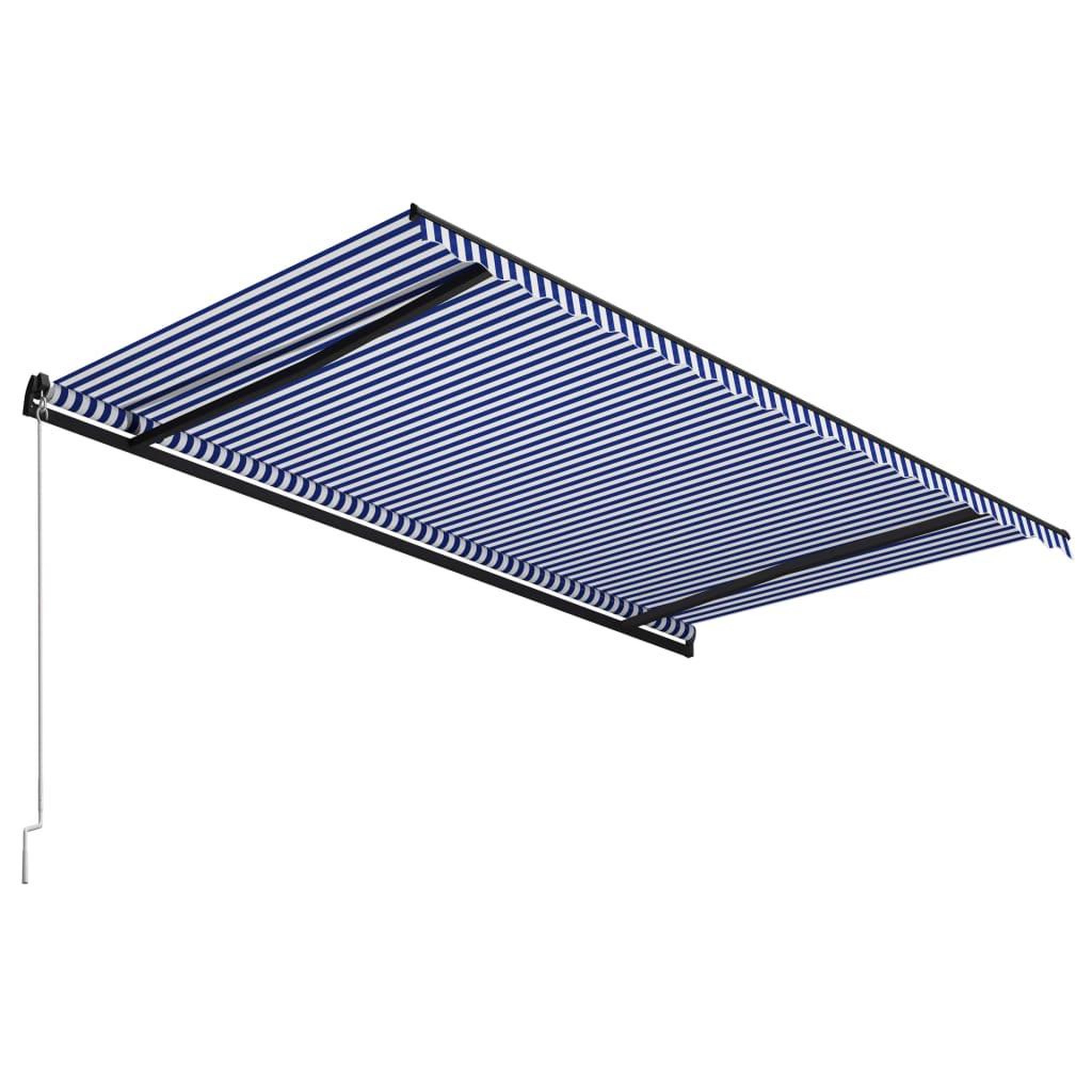 Voir la diapositive 3 : VIDAXL Auvent manuel retractable 500x300 cm Bleu et blanc