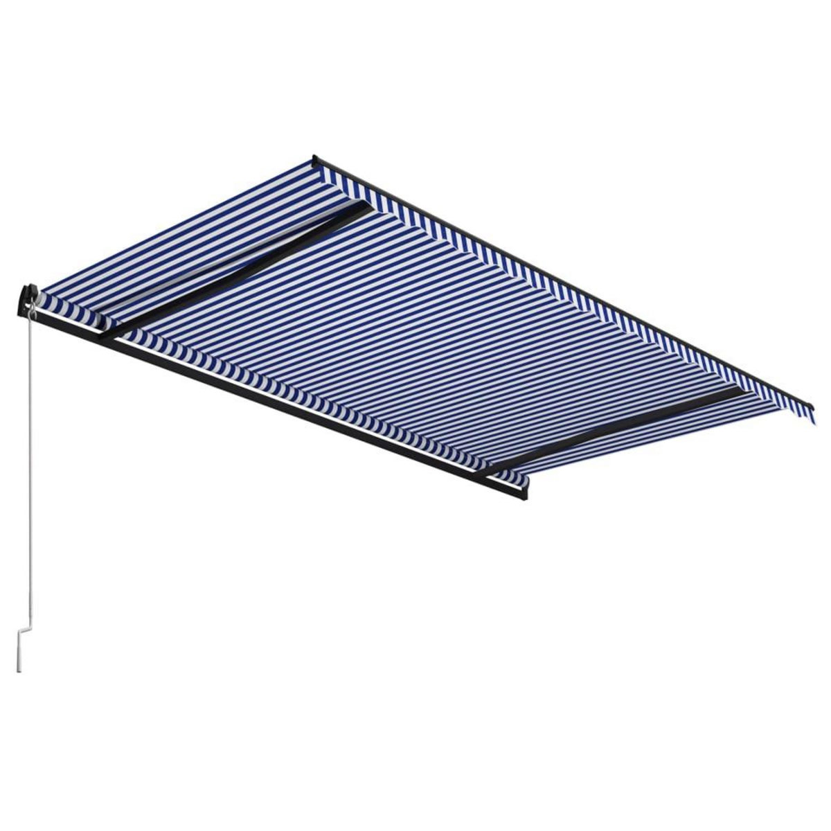 VIDAXL Auvent manuel retractable 500x300 cm Bleu et blanc