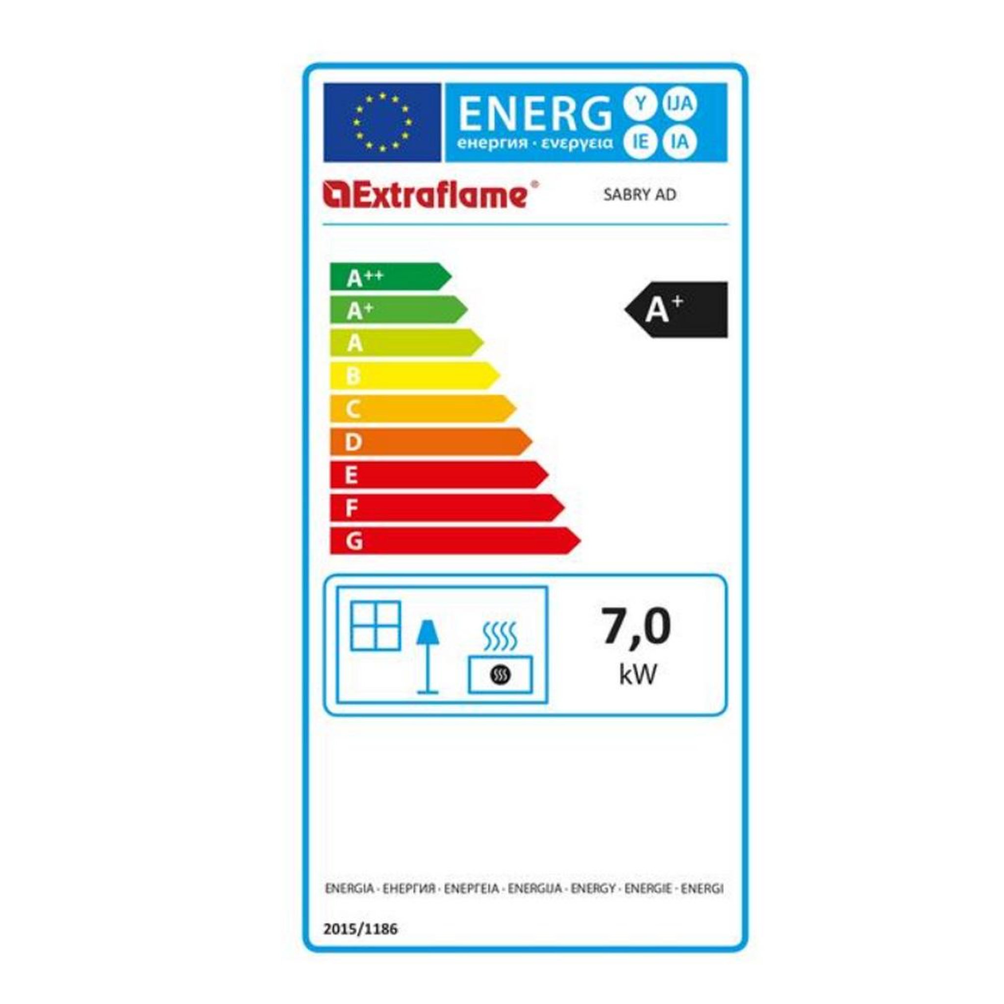 Voir la diapositive 2 : NORDICA EXTRAFLAME Poêle à granulés 7kw noir - SABRYADNOIR
