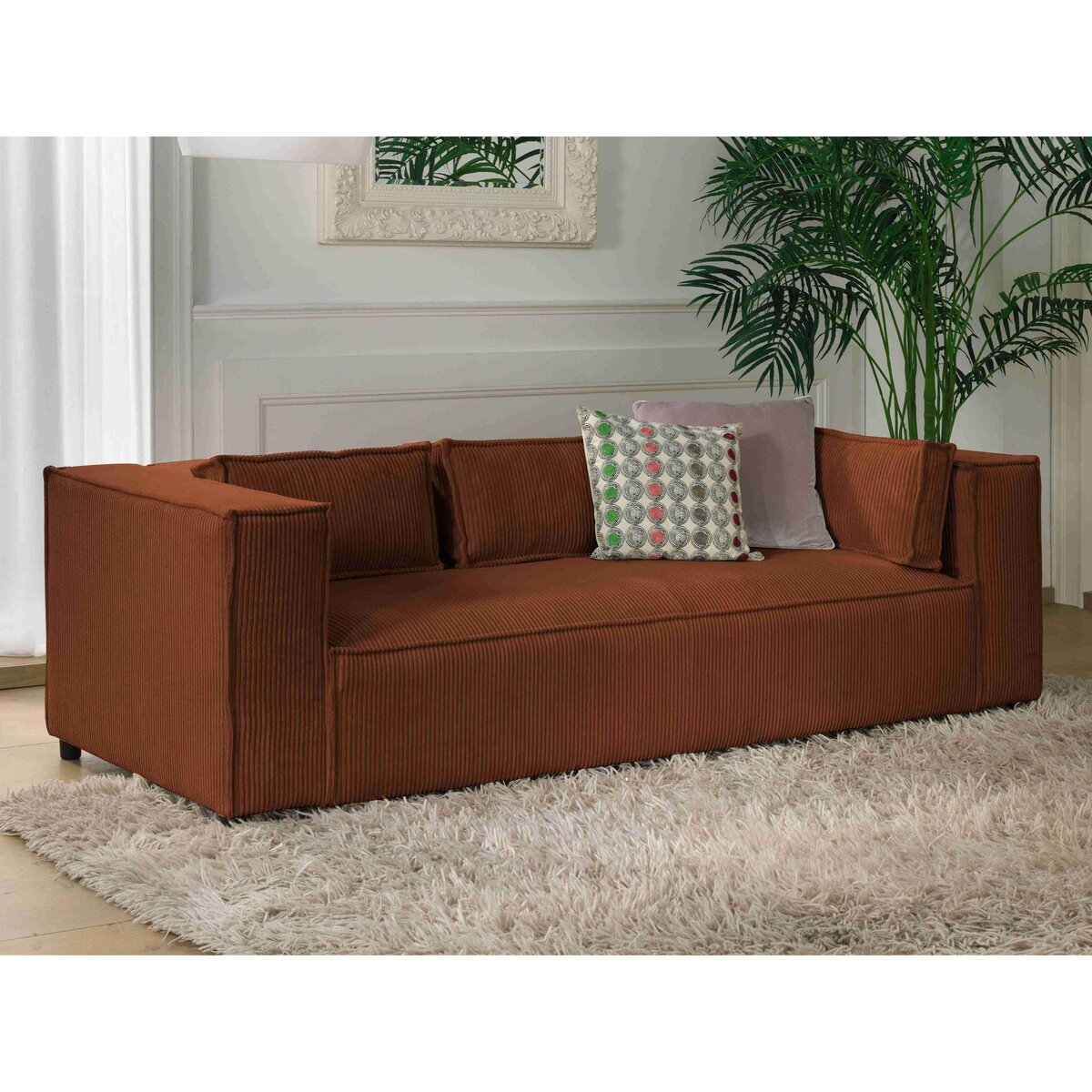 LISA DESIGN Stella - canapé fixe 3 places - en velours côtelé - style contemporain